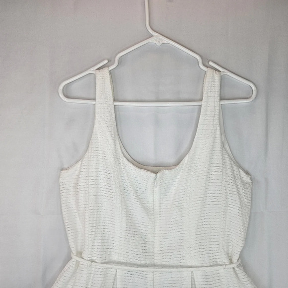 Pappagallo Women Natural White Seersucker Summer Dress Sz 10 Pockets - Picture 11 of 14